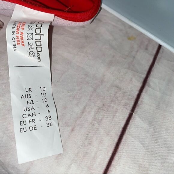 NEW! BOOHOO KOS DEEP PLUNGE SWIMSUIT RED SIZE 6 - Picture 9 of 10